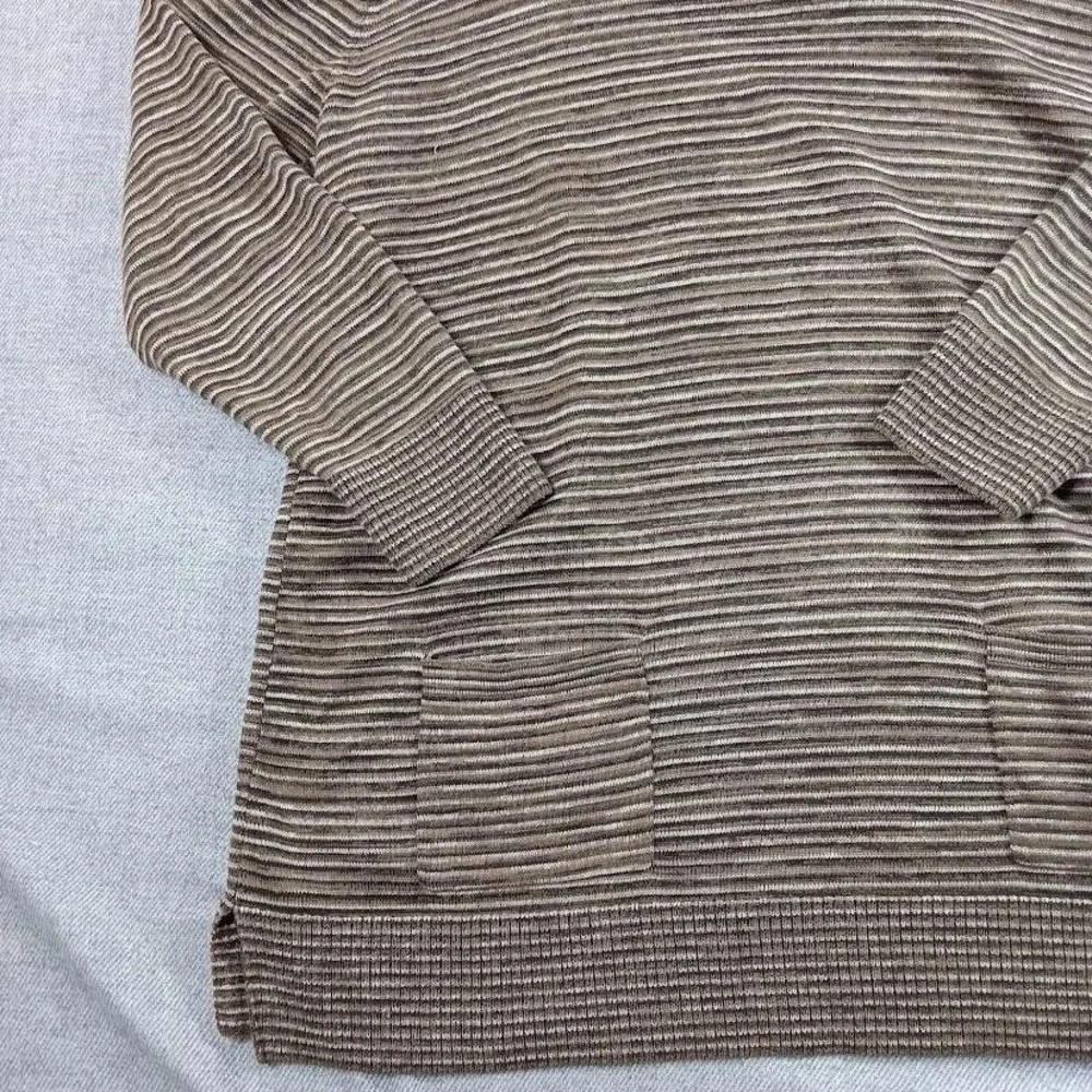 Eight Eight Eight Sweater Womens XL Brown Striped Cowl Neck‎ Tunic Knit Pockets